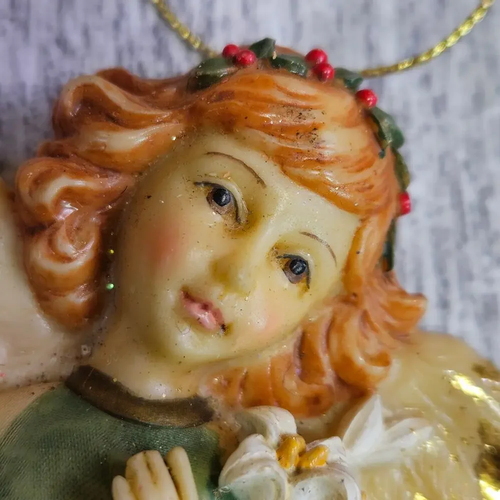 VTG Christmas Tree Ornament Angel of God Religious Guardian Angel Prayer 90s